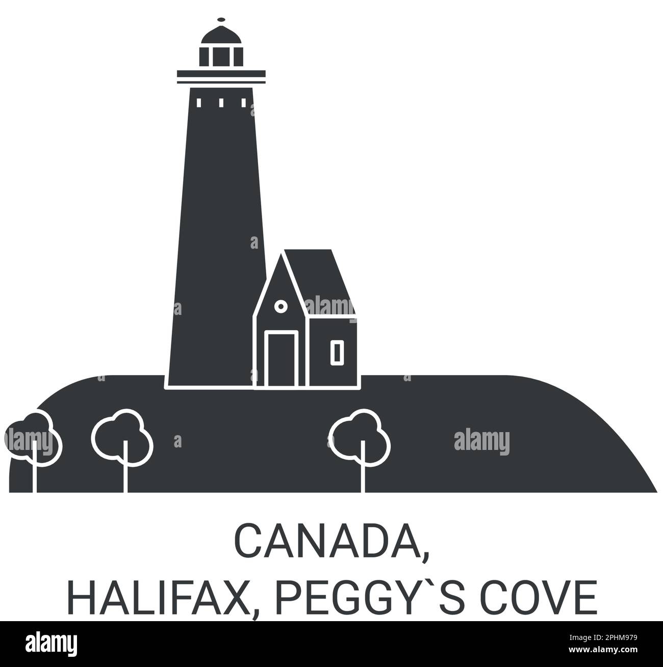 Canada, Halifax, Peggy`s Cove travel landmark vector illustration Stock Vector